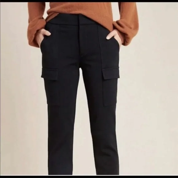 Anthropologie The Essential Slim Black Cargo Pants - Picture 9 of 10